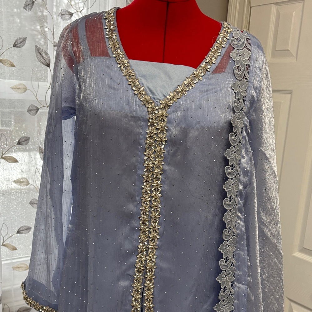 Elegant Sheer Embellished Tunic